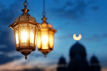 Ornate Lanterns at Twilight