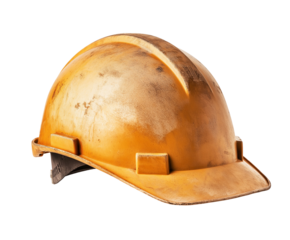 yellow helmet isolated on white