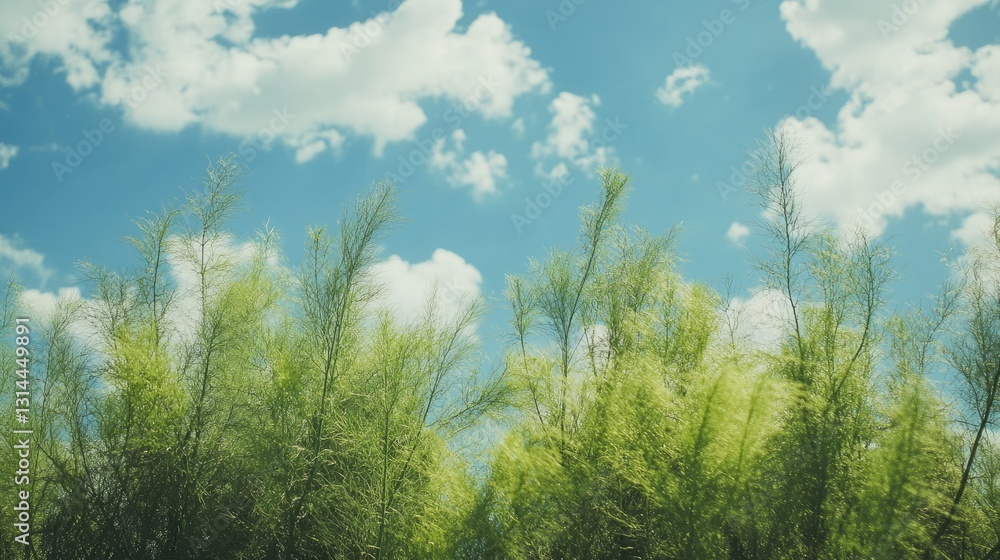 Canvas Prints whispering reeds against a backdrop of serene skies and fluffy clouds