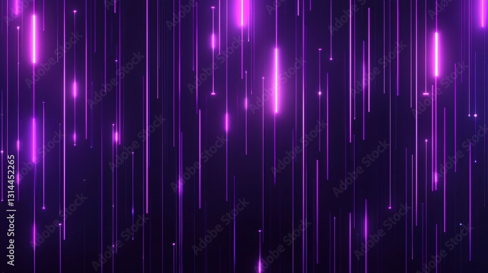 Poster futuristic data flow with neon glowing binary code, abstract technology motion background