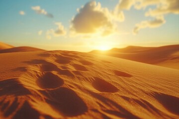 Sunrise over sandy dunes desert landscape photography natural environment scenic view