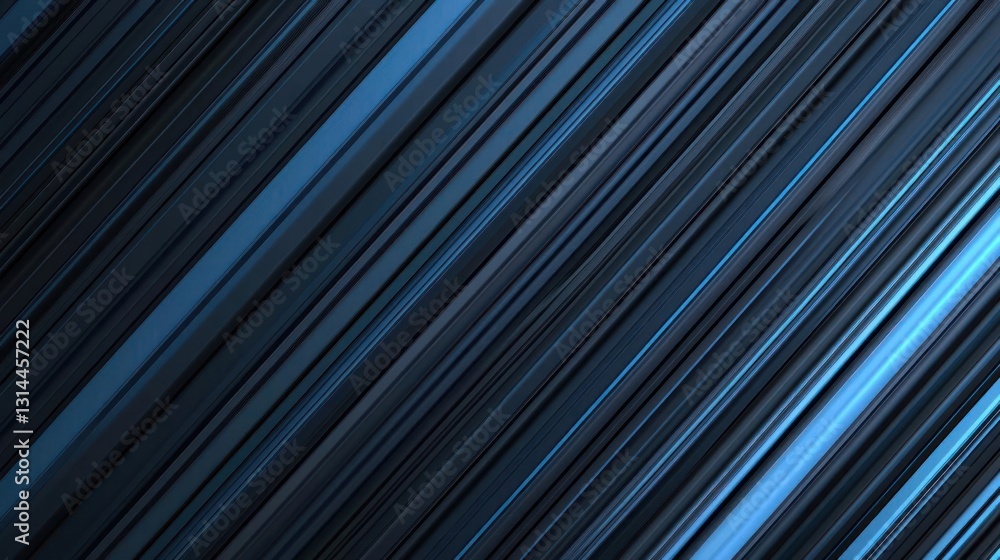 Poster abstract diagonal lines pattern in shades of blue and black with textured surface