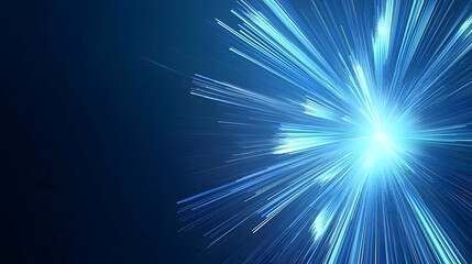 Obraz premium Abstract Blue Light Explosion On Dark Background