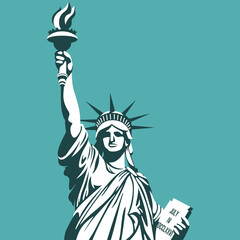 Statue of Liberty design. New York city Statue of Liberty monument vector illustration