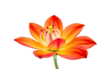 Naklejka premium A single vibrant bloom, petals unfurled, isolated on pure white, colorful, elegance