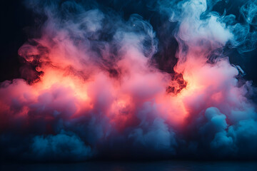 Abstract smoke clouds in vibrant hues