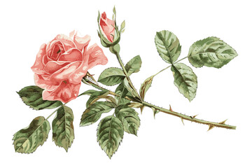 Fototapeta premium rose vector illustration in watercolour style 
