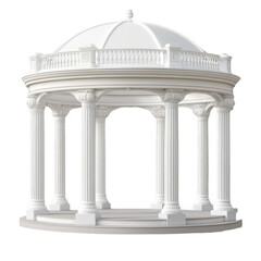 Obraz premium Elegant white gazebo with dome and classical architectural design