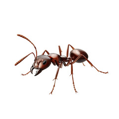 Realistic 3D Illustration of a Detailed Brown Ant Against White Background
