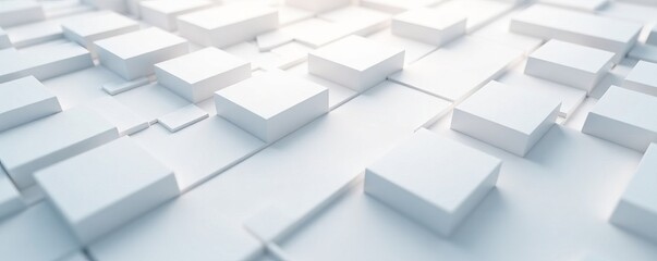 Close up of repeating white squares creating a geometric pattern, background, grid