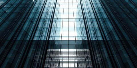 Obraz premium Geometric lines, glass facade, urban architecture, graphic,modern, illustration