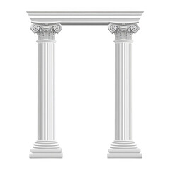 Classic White Marble Columns in Elegant Architectural Design