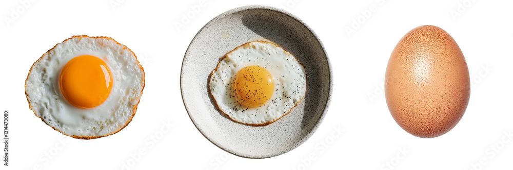 Aufkleber this image presents a top-down view of a fried egg, with its yellow yolk and white egg white on full
