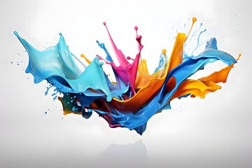 Fototapeta premium Vibrant Paint Splash on White Background
