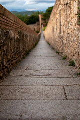 Naklejka premium Views along the ancient city walls of Girona, Spain
