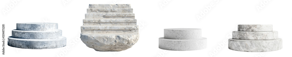 Poster a polished marble step design with inherent natural veining, exuding elegance and refinement, making