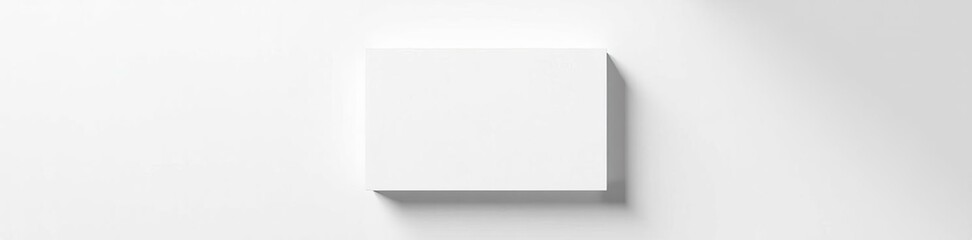 Clean and modern blank square business card on white background with elegant shadows, empty, mockup