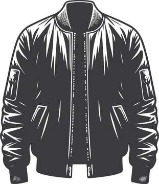 recommend clip art: Bomber jacket Men's casual clothing technical sketch template.