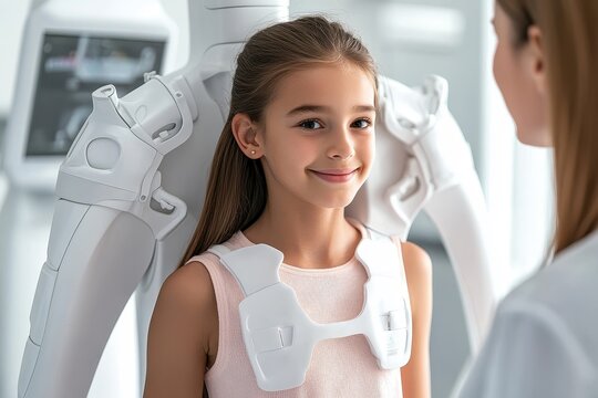 Young Girl with Prosthetic Device in Medical Consultation Setting