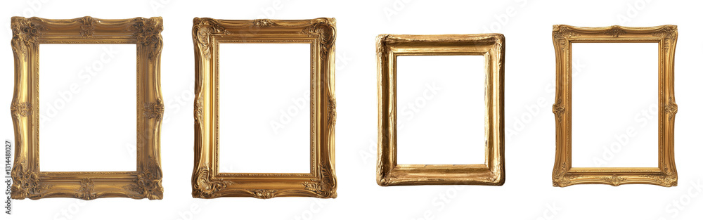 Poster The ornate design of this gold frame makes it perfect for imparting a sense of luxury to any artwork or photograph on display, with the frame itself isolated on a transparent background in png