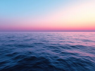Fototapeta premium Serene ocean vista at twilight with pastel sky hues creating a tranquil and peaceful seascape