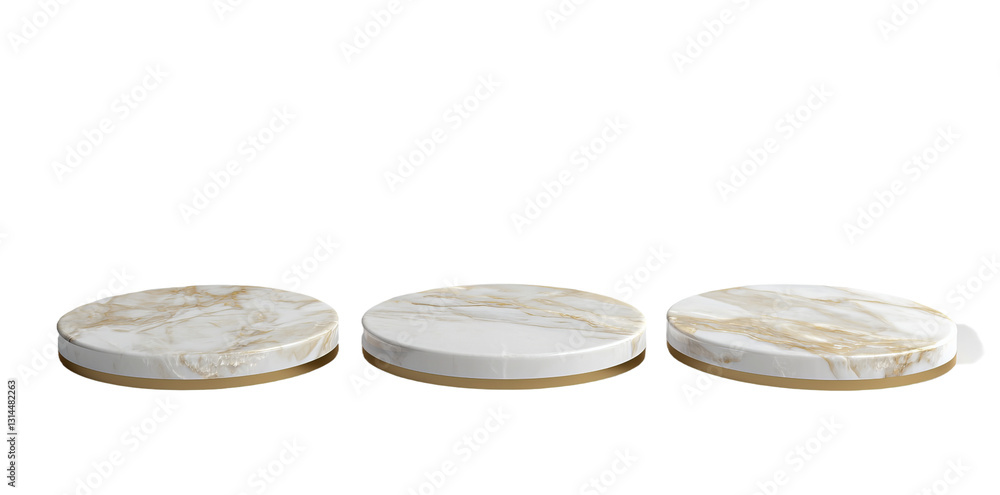 Aufkleber white marble and luxurious gold trim come together in a display platform designed to elegantly showc