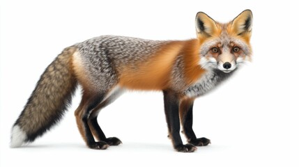 Fototapeta premium Silver Fox: A Beautiful Candid Close-Up of a Melanistic Red Fox in the Snow