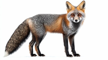 Obraz premium Silver Fox - Beautiful Candid Animal Closeup in Snowy Background