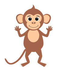 Monkey vector illustration. Children's typography.