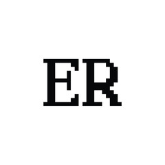 Obraz premium ER monogram logo design letter text name symbol monochrome logotype alphabet character simple logo