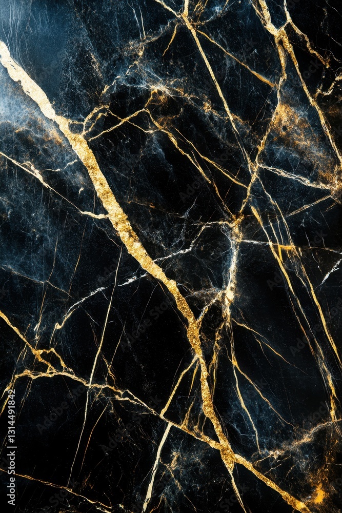 Poster elegant black marble texture with golden veins creating a luxurious and sophisticated background for