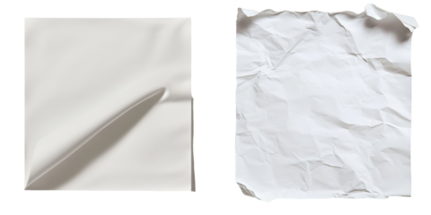 The image depicts a solitary white paper sheet with a curled edge, placed on a simple surface, making it suitable for mockups or innovative presentations, characterized by its minimalist design and