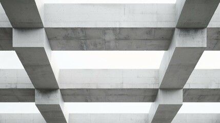 Fototapeta premium Futuristic building structure with exposed concrete beams, industrial minimalism, modern architectural design