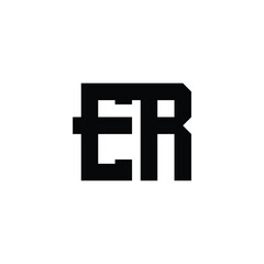 Obraz premium ER monogram logo design letter text name symbol monochrome logotype alphabet character simple logo