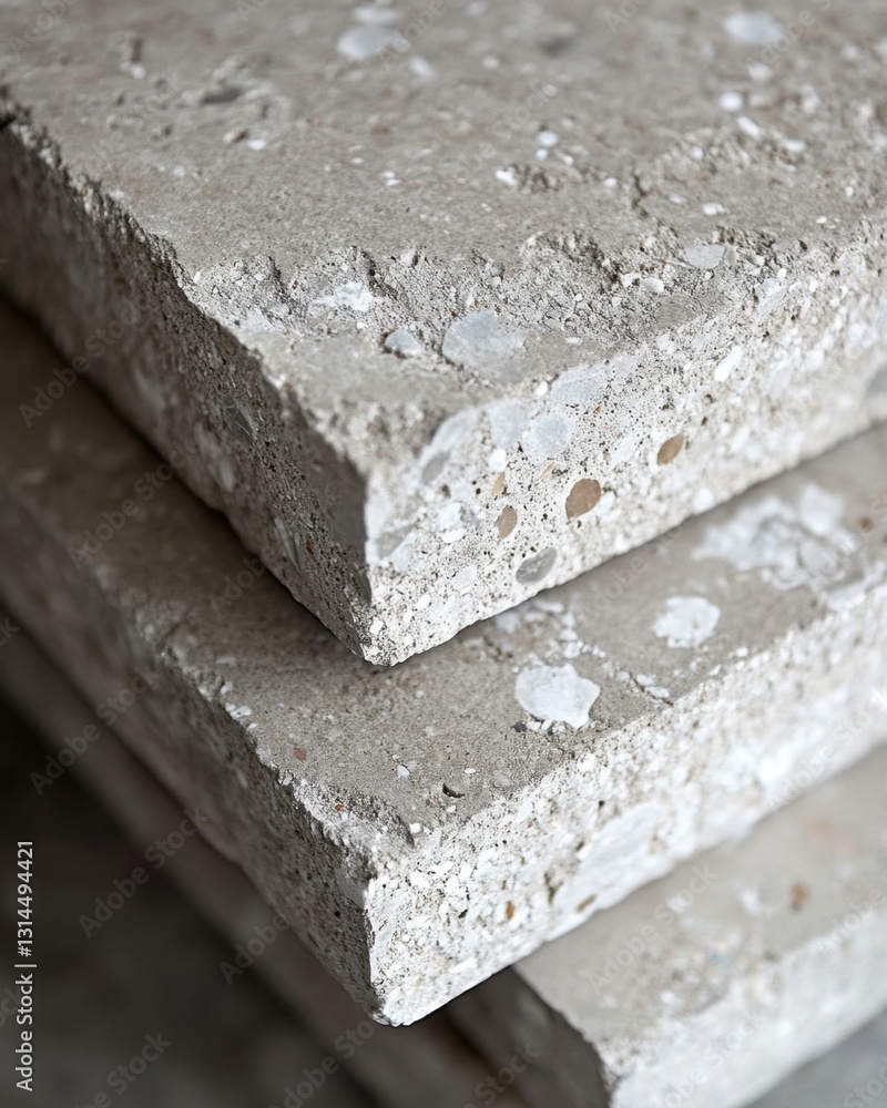 Aufkleber close up of stacked concrete slabs showcasing aggregate texture and neutral tones ideal for modern a
