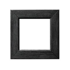 Fototapeta premium Black Wooden Frame Isolated on White Background with Texture Detail