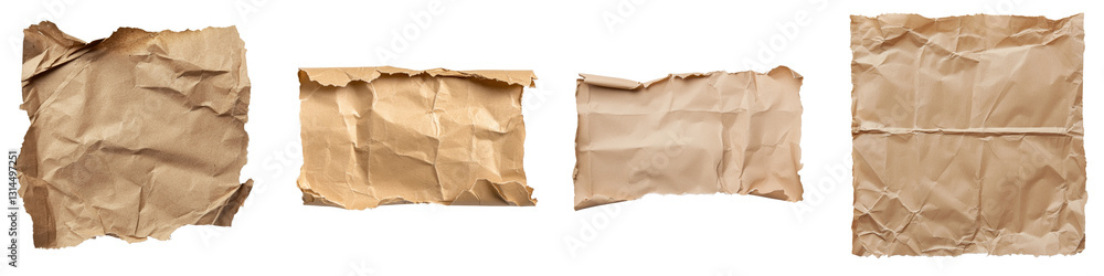 Poster The rough and uneven edges of torn brown paper create a textured surface, making it an ideal material for artistic and design projects, presented in isolation on a transparent background as a png