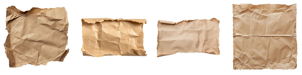 Fototapeta premium The rough and uneven edges of torn brown paper create a textured surface, making it an ideal material for artistic and design projects, presented in isolation on a transparent background as a png