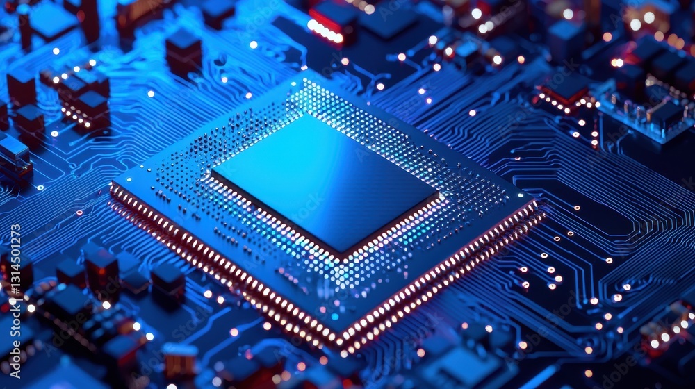 Poster quantum computing engineers testing a superconductor chip