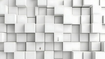 White Cubes Abstract Background