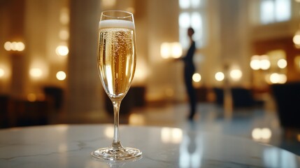 Champagne Glass Bubbles Golden Drink