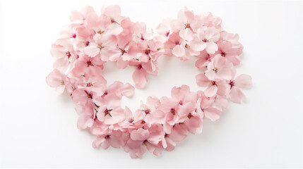 桜の花びらで出来たハート型