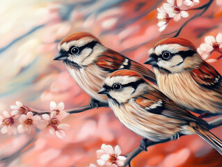 Close-up of cute birds