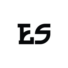Obraz premium ES monogram logo design letter text name symbol monochrome logotype alphabet character simple logo