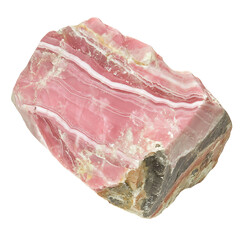 A Polished Chunk of Rhodochrosite With Delicate Pink Isolated on Transparent Background