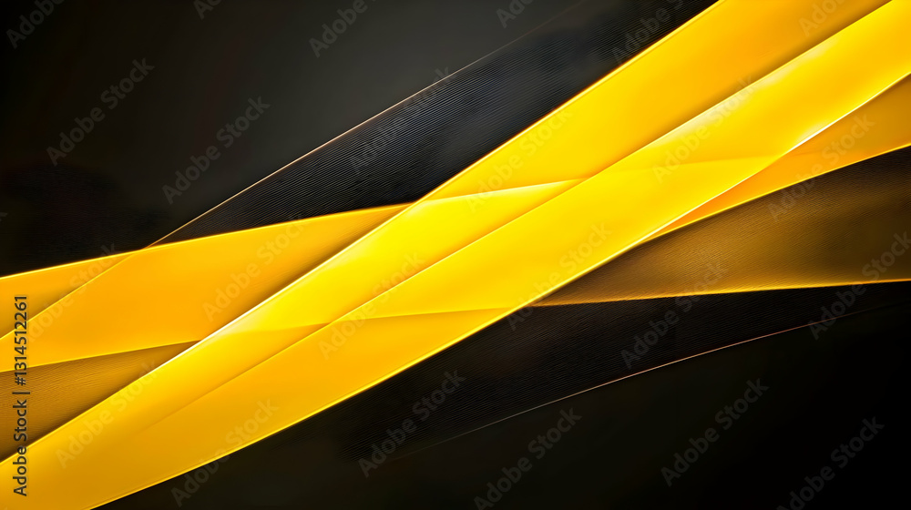 Poster dynamic abstract design with glowing yellow gold lines against dark background with subtle texture