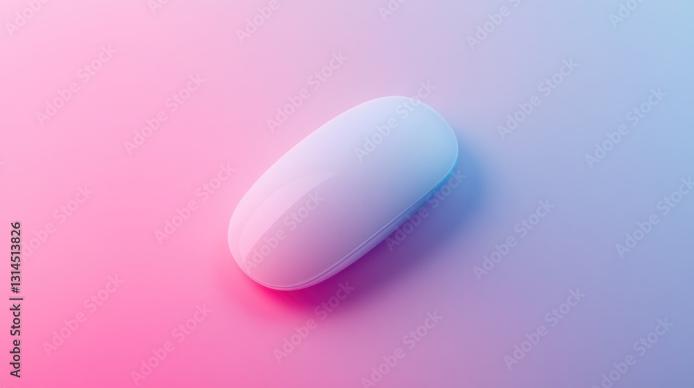 Poster a smooth, white, oval object on a gradient background