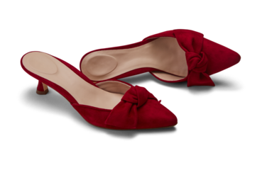 red high heels shoes on transparent background 