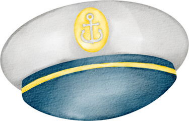 watercolor captain hat