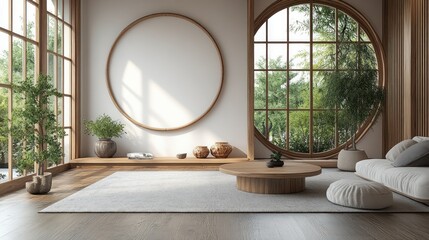 Serene Minimalist Japanese Living Room Design